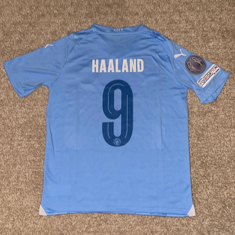 Puma Manchester City Erling Haaland #9 Light Blue Jersey